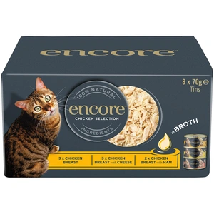 Comparateur de prix : Lot mixte Encore 8 x 70 g boîtes pour chat - sélection au poulet (3 saveurs)