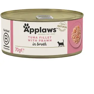 Comparateur de prix : Lot Applaws 24 x 70 g pour chat - filet de thon, crevettes