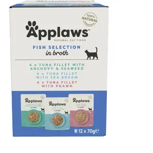 Comparateur de prix : Applaws Bouillon De Poisson Multipack 12x70 Nourriture Pour Chats