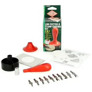 Comparateur de prix : Essdee Kit de linogravure 3 en 1 avec 10 couteaux et 5 tampons