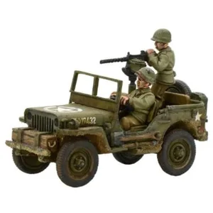 Bolt Action Warlord Games, miniatures - US Army Jeep with 30 Cal MMG