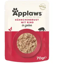 Comparateur de prix : 16x70g poulet, boeuf en gelée sachets Applaws - Nourriture pour Chat