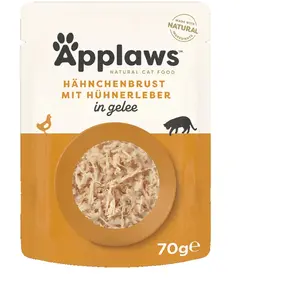Comparateur de prix : 12x70g poulet, foie en gelée Applaws pour Chat + 4 sachets offerts !