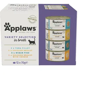 Comparateur de prix : Applaws Cat Étain suprême Sélection Multi Lot de 12 x 70 g (lot de 4)
