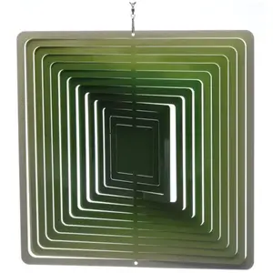 SPIN-ART SPINNERS Mobile à vent carré vert 30cm