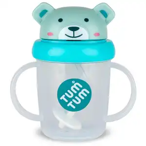 Comparateur de prix : TUM TUM Tasse antifuite avec paille lestée Ourson bleu (200 ml)