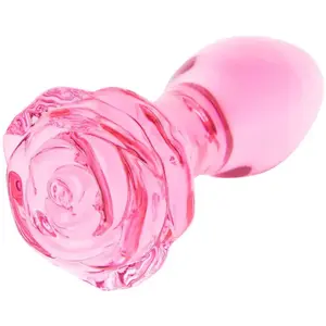 Lovehoney Plug anal en verre Full Bloom Rose medium pas cher