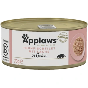 6x70g Applaws en gelée thon & saumon - Pâtée pour chat pas cher