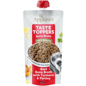 6x200mL Applaws Taste Toppers bouillon d'os de boeuf, curcuma, persil - Pâtée pour chien pas cher