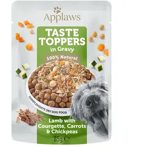 Comparateur de prix : 12x85g Applaws Taste Toppers en sauce agneau, carottes, courgettes - Pâtée pour chien