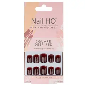 Comparateur de prix : Nail HQ Square Uñas Postizas Deep Red 24uds
