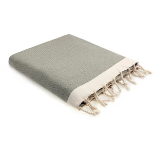 Febronie - Plaid coton Courchevel olive T.U pas cher