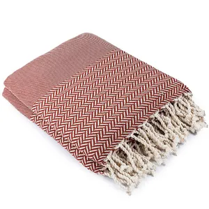 Febronie Plaid coton tomette 160x250 pas cher