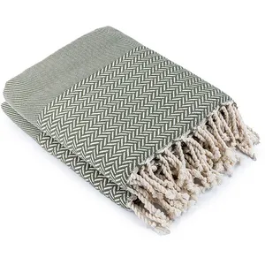 Febronie Plaid coton vert olive 160x250