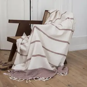 Febronie Plaid coton tomette 160x250 pas cher