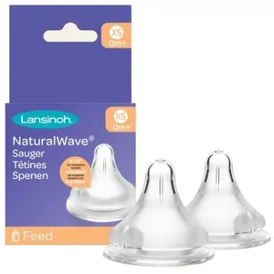 Lansinoh Lot de 2 tétines Natural Wave® spécial allaitement débit très lent pas cher