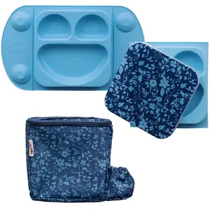 Assiette Easymat + Sac Isotherme Fleur De Jardin Bleu Multi-coloured pas cher
