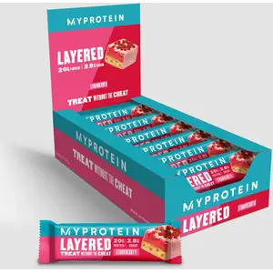 MyProtein Barre protéinée à couches - 12 x 60g - Fraise