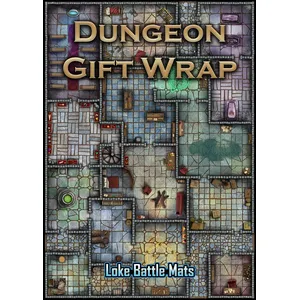 Loke Battle Mats | Dungeon Gift Wrap (Pack of 6 Sheets with Tags)