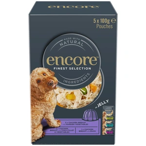 Comparateur de prix : Lot mixte Encore en gelée 5 x 100 g sachets pour chien  - sélection raffinée (3 saveurs)
