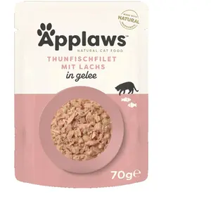 Comparateur de prix : 12x70g thon, saumon en gelée Applaws pour Chat + 4 sachets offerts !