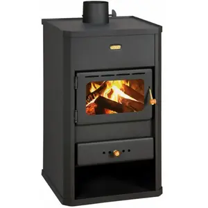 Poêle à bois Prity S1   10,4 kW, Noir Graphite, Classe A, Design Compa... pas cher