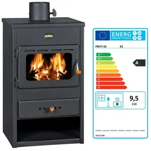 Comparateur de prix : Poêle à bois Prity K1   95 kW Noir Graphite Classe A Design Compact