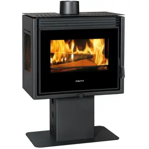 Prity - Poêle à bois PM3L-TV 13 kW, Noir Graphite, Classe a+, Design... pas cher