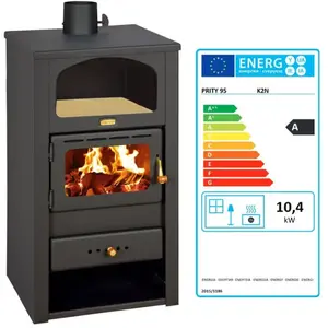 Comparateur de prix : Prity - Poêle à bois K2 avec niche   10,4 kW, Noir Graphite, Classe a,...