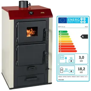 Poêle PRITY NS20 182+3 kW Chauffage central Échangeur d’eau pas cher