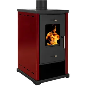 Prometey - Poêle à Bois Eco Mini   6,4 kW Peint Bordeaux, Compact et E...Vendu parkaufland