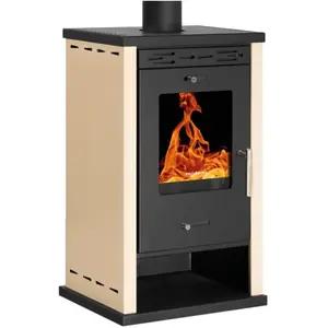 Prometey - Poêle à Bois Eco 3   8,5 kW Panneaux Latéraux Ivoire et Per...Vendu parkaufland