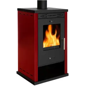 Prometey - Poêle à Bois Eco 3   8,5 kW Panneaux Latéraux Bordeaux et P...Vendu parkaufland