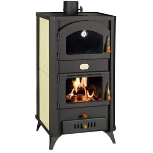 Thermopoêle à bois avec four PRITY FG W18 R   23,4 kW, Noir Graphite, ... pas cher
