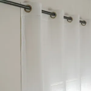 Febronie Voilage à oeillets polycoton blanc 140x290 pas cher