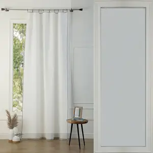 Febronie Rideau panneau lin lavé blanc / noir 140x260 pas cher
