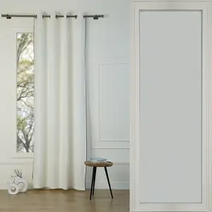 Febronie Rideau à oeillets toile de coton blanc / noir 140x260 pas cher