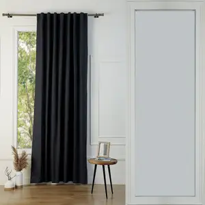 Febronie Rideau à passant toile de coton fusain / sable 140x260 pas cher