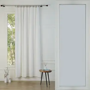 Febronie Rideau panneau toile de coton blanc / sable 140x260 pas cher
