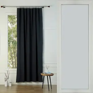 Febronie Rideau panneau toile de coton fusain / sable 140x260 pas cher
