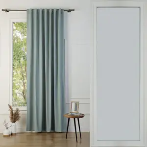 Febronie Rideau à passant toile de coton céladon 140x260 pas cher