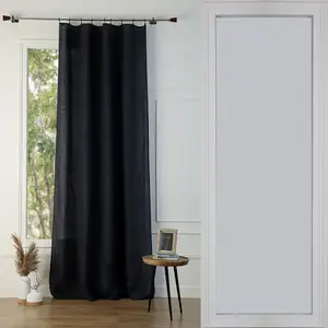 Febronie Rideau panneau lin lavé fusain 140x260 pas cher
