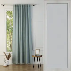 Febronie Rideau à passant lin lavé céladon 140x290 pas cher