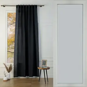 Febronie Rideau à passant lin lavé fusain 140x290 pas cher