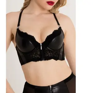 Soutien-gorge zip wetlook et dentelle Fierce 1X/2XVendu parespaceplaisir