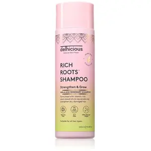 delhicious RICH ROOTS Strengthen & Moisturise Shampoo shampoing fortifiant pour un effet naturel 250 ml pas cher