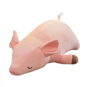 Animal en peluche cochon mignon 60cm - multicolore pas cher