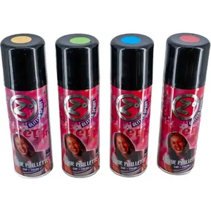 Bombe Spray Cheveux & Corps pailletée Rouge 125ml pas cher