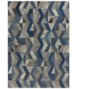 Comparateur de prix : Flair Rugs Tapis design graphique en laine pour salon Asher 290x200 CM - Bleu