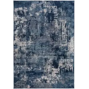 FLAIR RUGS Tapis design rayé pour salon Wonderlust Bleu foncé 80x150 pas cher
